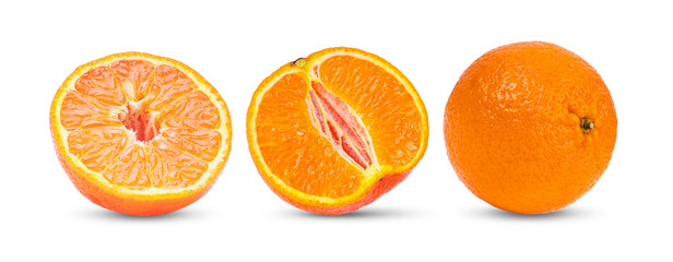 Mandarin, tangerine citrus fruit on white background