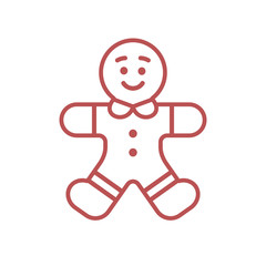 Gingerbread Man Vector Illustration Icon 