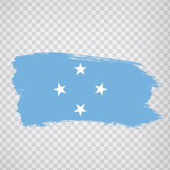 Flag Federated States of Micronesia from brush strokes. Flag Federated States of Micronesia on transparent background for your web site design, logo, app, UI. Oceania. EPS10.