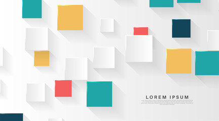 Vector Abstract geometric shape. 3d square paper background.Vector Illustration For Wallpaper, Banner, Background, Card, landing page , etc