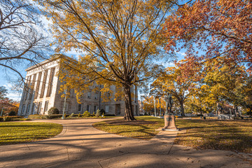 View of North Carolina State Capitol building in fall season,Raleigh,NC,USA
