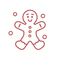 Gingerbread Man Vector Illustration Icon 