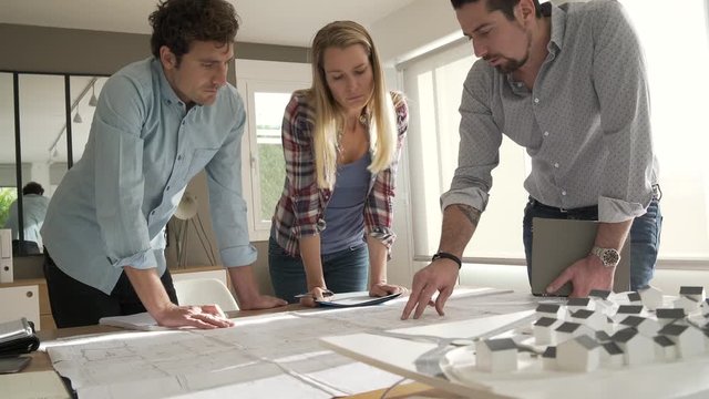 Team of architects working on project