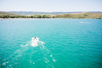 Clear blue water of Bear Lake Utah