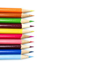 Color pencils isolated on white background.