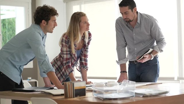 Team of architects working on project