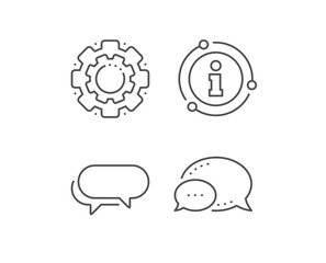 Messenger line icon. Chat bubble, info sign elements. Speech bubble sign. Chat message symbol. Linear messenger outline icon. Information bubble. Vector