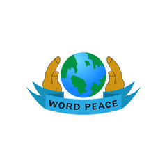 Fototapeta premium Word peace illustration. Design template vector