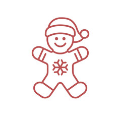 Gingerbread Man Vector Illustration Icon 
