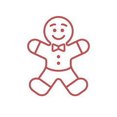Gingerbread Man Vector Illustration Icon 