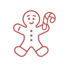 Gingerbread Man Vector Illustration Icon 