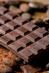 Dark chocolate with cocoa