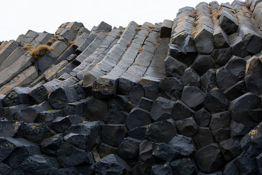 Basaltic columns in Kálfshamarsviti lighthouse in Iceland