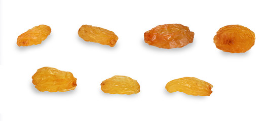 Sweet dry raisins isolated on the white