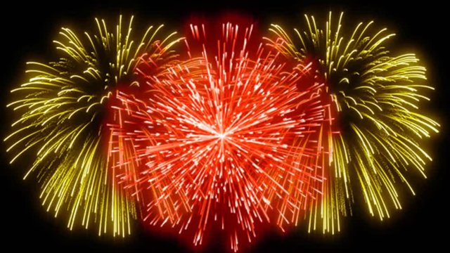 3D Abstract. Realistic animation Firework Colorful.
