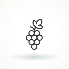 Grape Icon Food Fruits silhouette Web line icon, bunches of grapes