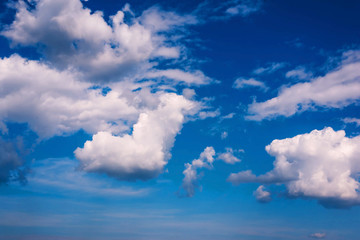 Beautiful panoramic landscape with the blue cloudy. Selective focus. New year 2020. Trend. Design. Classic blue.