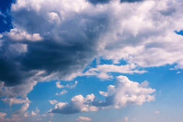 Fototapeta premium Beautiful panoramic landscape with the blue cloudy. Selective focus. New year 2020. Trend. Design. Classic blue.