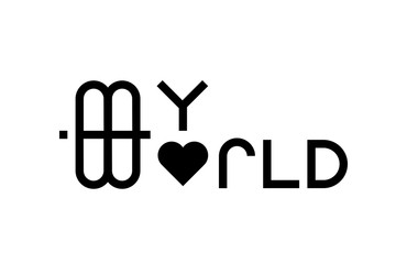 Landscape vector lettering banner My world vector