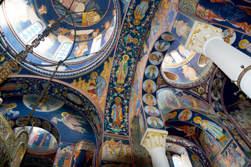 Fototapeta na wymiar the fresco orthodox church