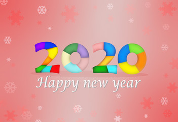 Happy New Year 2020,Greeting cards,Vector illustration.background