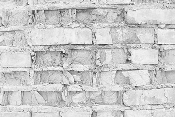 white brick wall texture / white abstract background, vintage brick wall building