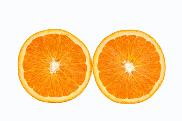 Fresh orange isolated on white background.