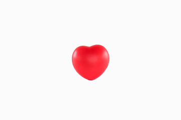 Red heart on white background.