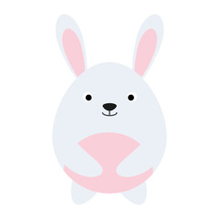Cute flat design rabbit isolate on white background.