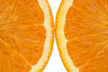 Fresh orange isolated on white background.