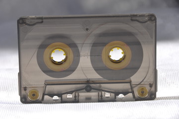 old audio cassette isolated on white background
