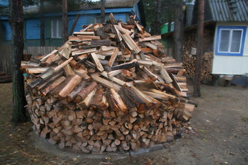Perfectly Stacked Firewood Pyramid