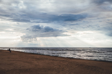 Epic sunset light over the Baltic sea