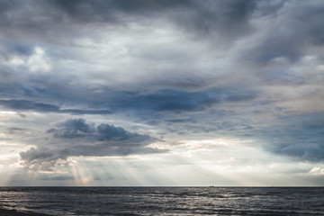Epic sunset light over the Baltic sea