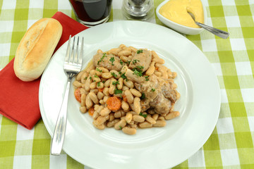dish of cassoulet with duck confit