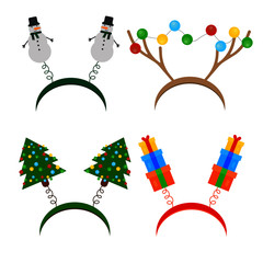 Carnival hoop on the head. For Christmas, festival, party, holidays costume. Attribute of costume. Cartoon headband.