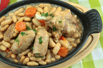 dish of cassoulet with duck confit