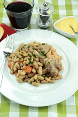 dish of cassoulet with duck confit