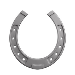 horseshoe on white background. Isolated 3D illustration