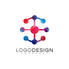 Technology gradient logo vector design color full