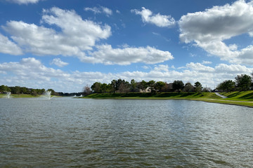 landscape with river and clouds