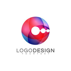 Technology gradient logo vector design color full