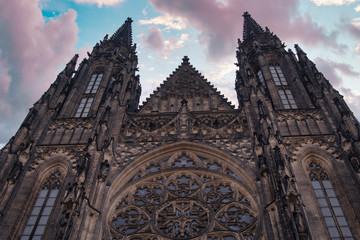  Vltava river and St.Vitus Cathedral in Prague