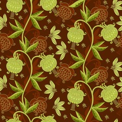 Graceful floral ornament. Beautiful seamless pattern with gentle flowers. Print for fabric, wrapping paper, wallpaper.