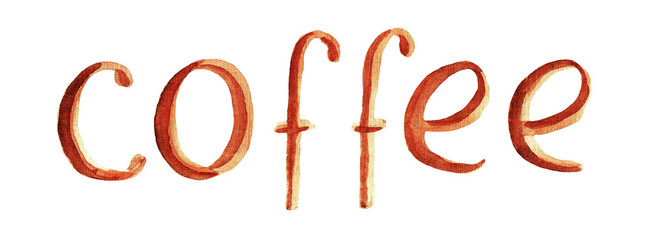 Сoffee, letters, watercolor