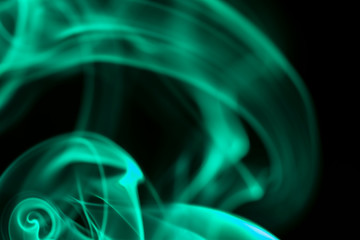 abstract background with green smoke on black,  smoky abstract background