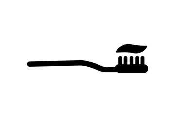 toothpaste toothbrush icon vector illustration