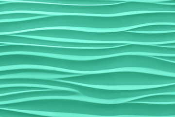 Trendy mint colored, low contrast, abstract elegant waves textured background. Year color concept.