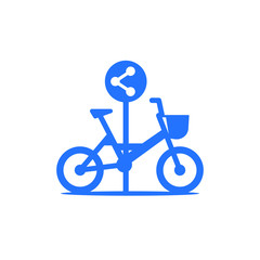 bike sharing point icon on white