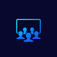 people in cinema vector icon